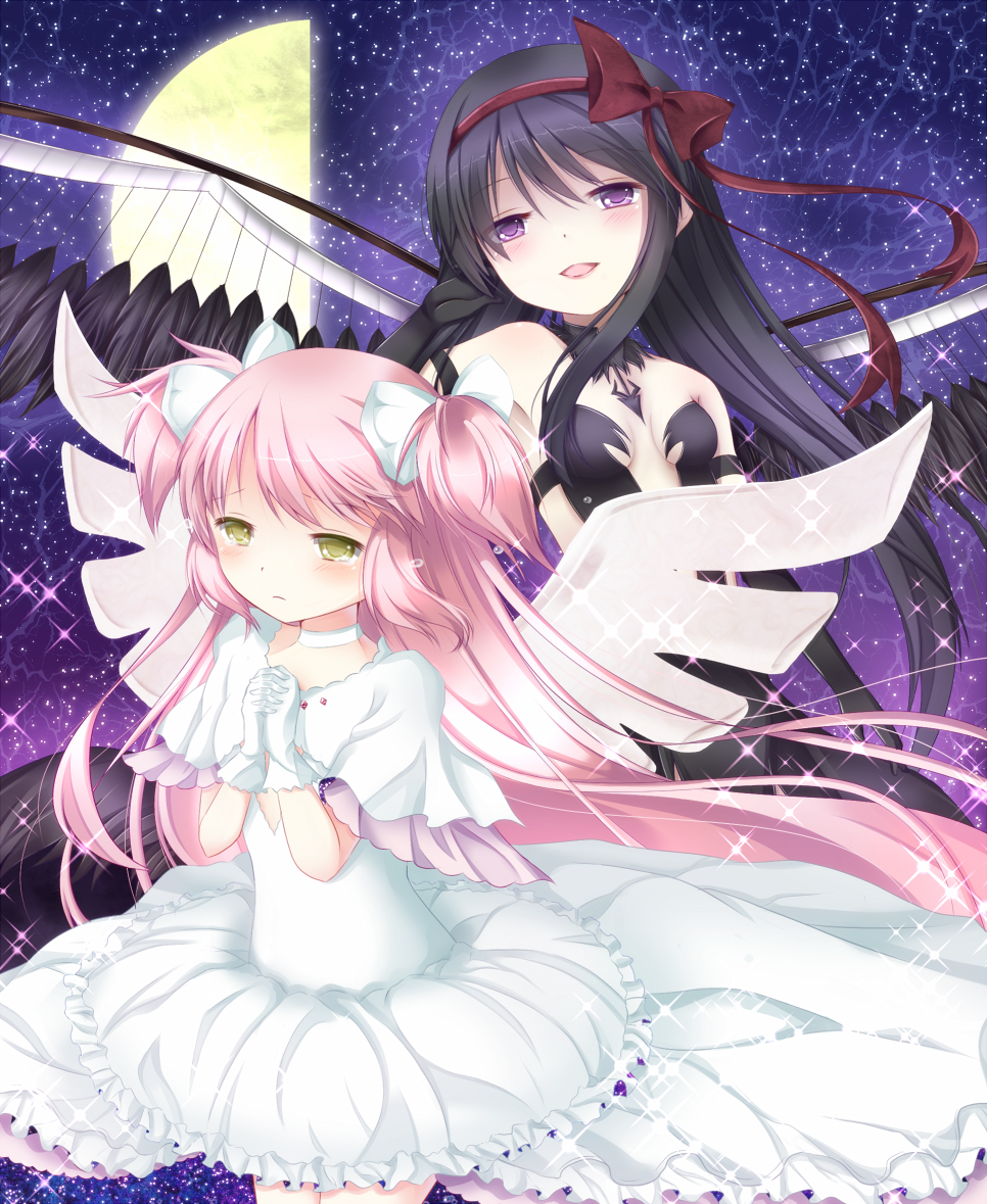 suzume p站 二次元 插画 少女 动漫 魔法少女小圆 鹿目圆香 晓美焰 id