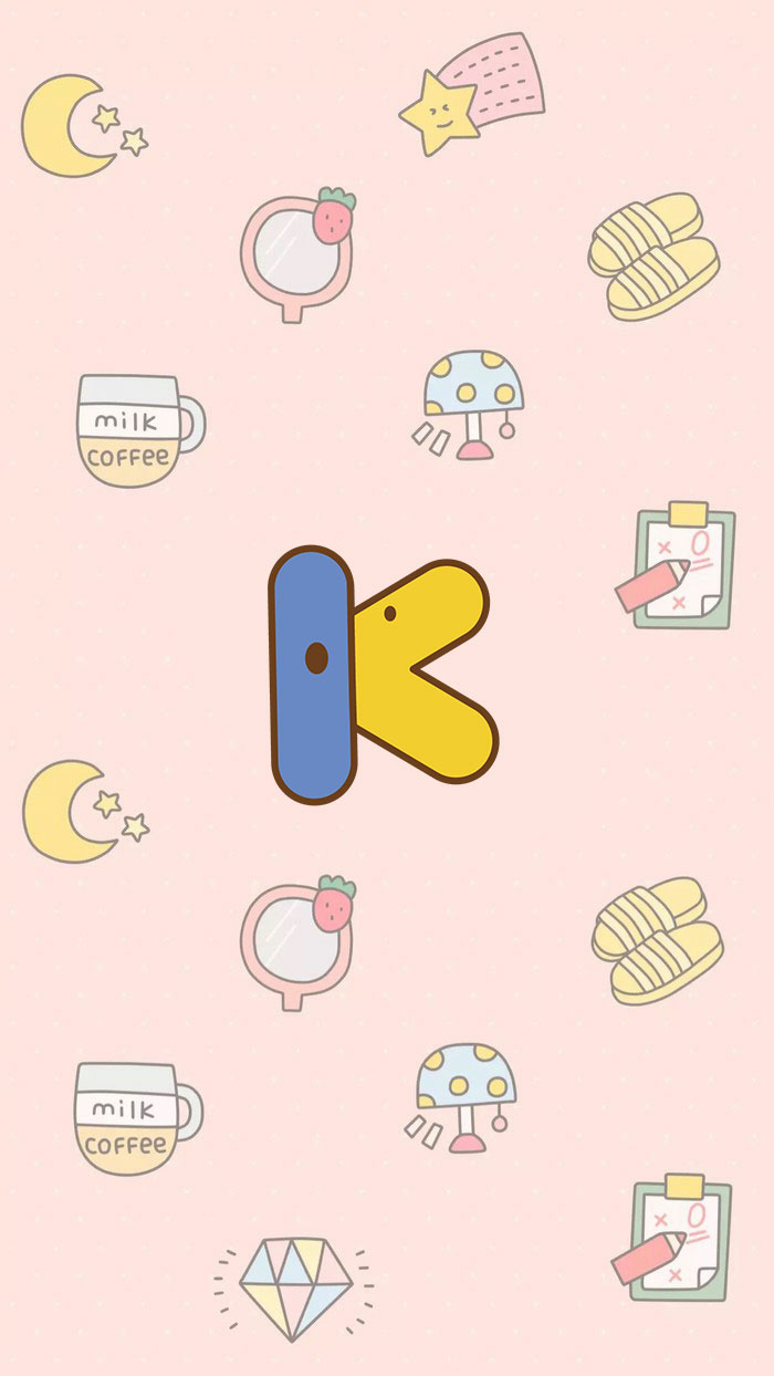 字母K卡通，萌(๑• . •๑)