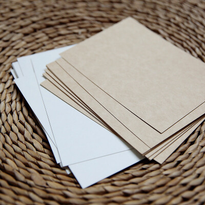 双色纸卡 空白明信片 手绘DIY涂鸦祝福留言卡片手工纸艺底卡纸