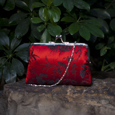 红花鸟 中式小链条包手机包迷你手抓包中包 中式古典优雅配旗袍
