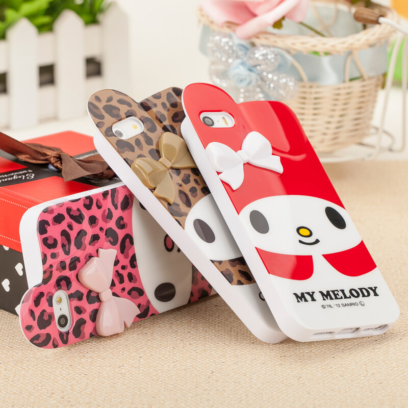 Hello kitty iphone5s手机壳防摔苹果5代硅胶套蝴蝶结tpu软壳卡通