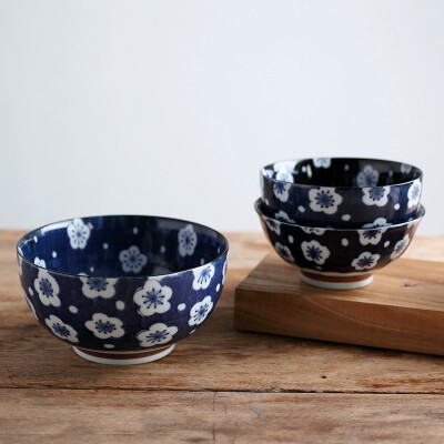 日本进口釉下彩陶瓷碗面碗汤碗 美浓烧陶瓷饭碗大碗家用碗餐具
