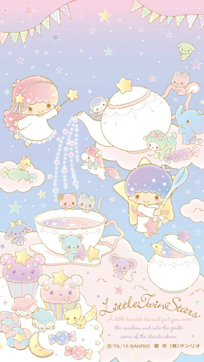 sanrio little twin stars 小双星官網十二月3号這期的壁紙很可愛喔～