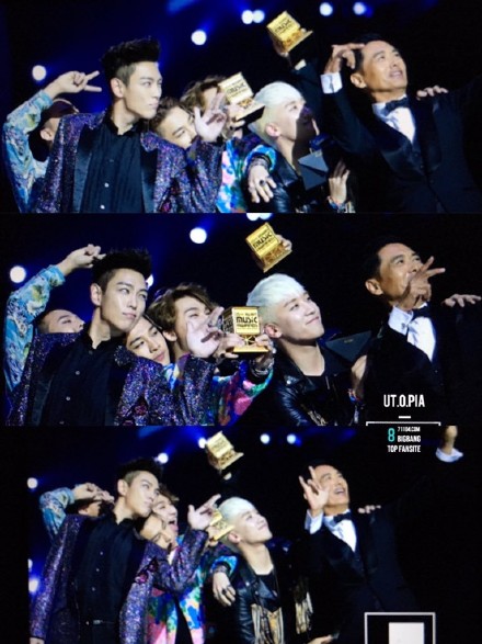 #MAMA2015颁奖典礼##MAMA2015# 发哥和bigbang合照，萌萌哒 ！可爱死了！