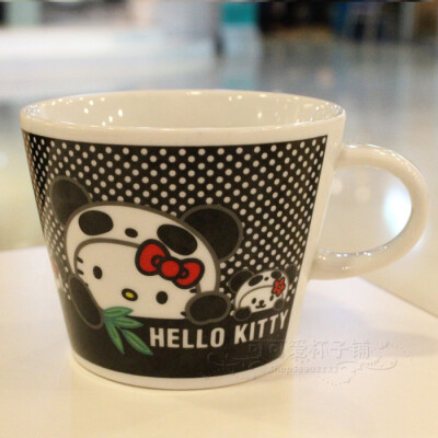  HELLO KITTY熊猫杯 宽口杯子 早餐杯 牛奶杯 陶瓷马克杯水杯