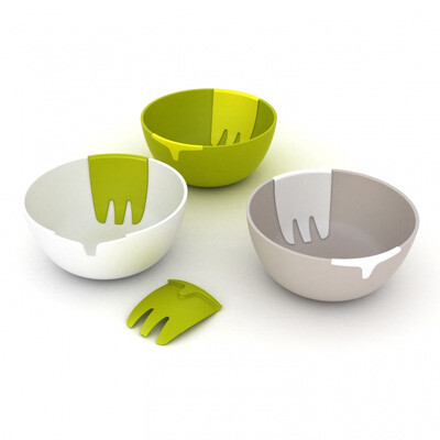 英国JOSEPH JOSEPH 创意厨房用品 食品级塑料沙拉碗勺子套装