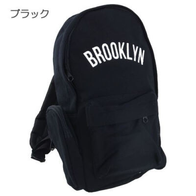 预定日本BROOKLYN布鲁克林简约logo黑色单肩斜挎背机车包