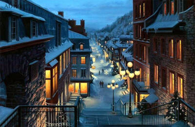 俄罗斯画家 Evgeny Lushpin 俄罗斯夜景超写实画作