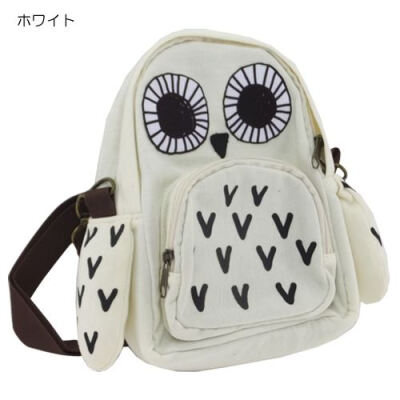 预定日本OWL猫头鹰形状可爱萌设计白童单肩背邮差机车包