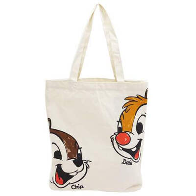 预定日本Disney迪斯尼奇奇和蒂蒂简约白女购物手提袋挎包