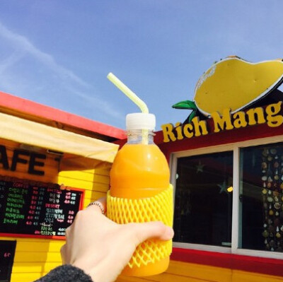 济州岛Rich Mango推出的鲜榨芒果汁