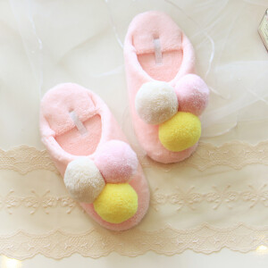 秋冬糖果色室内防滑拖鞋保暖毛绒拖鞋家居棉拖鞋居家鞋0.25kg