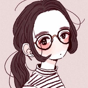 她在南方岛屿@ 动漫头像 卡通头像 少女 眼镜