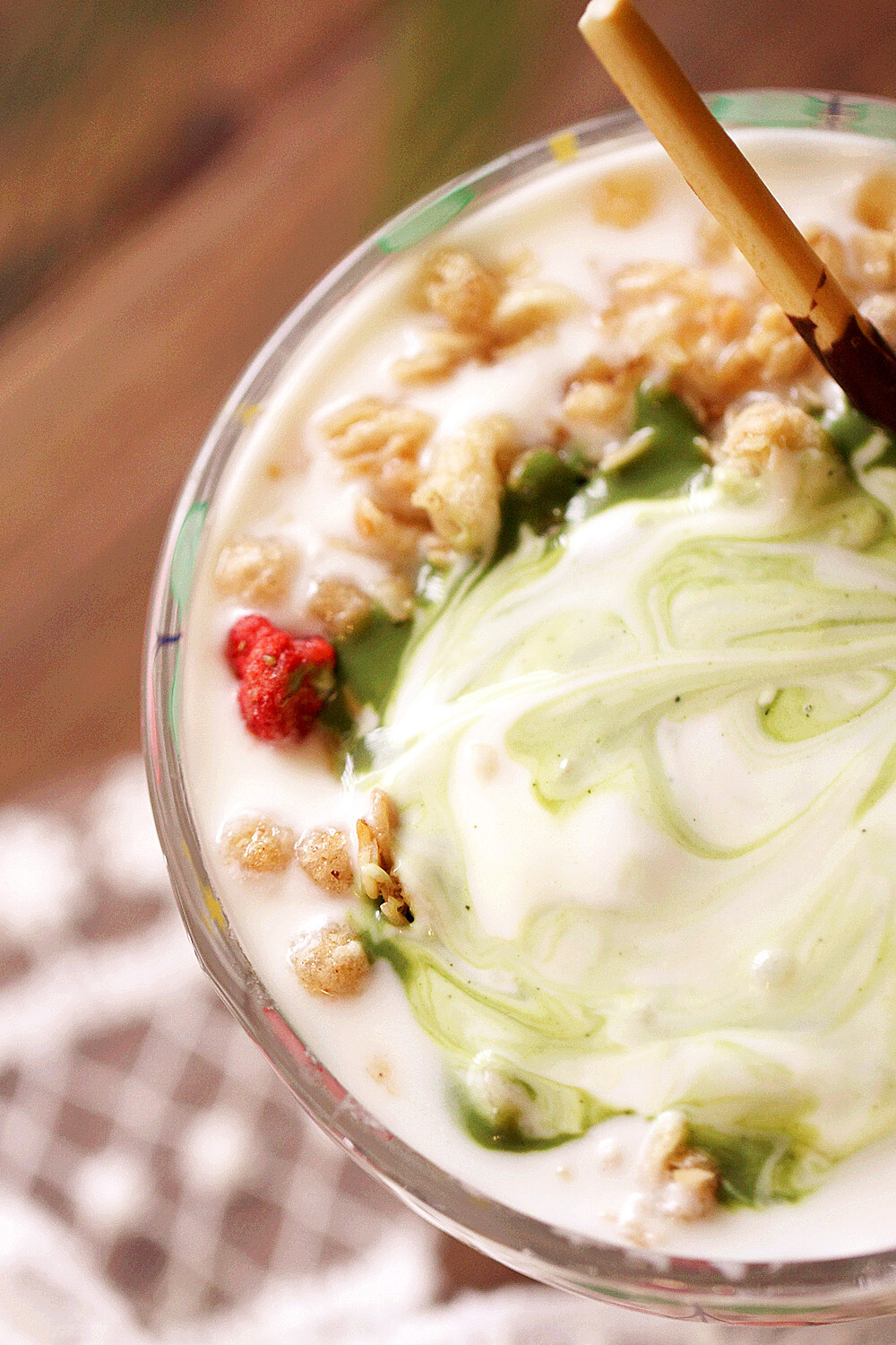 酸奶搭配抹茶酱拌着吃太美味啦