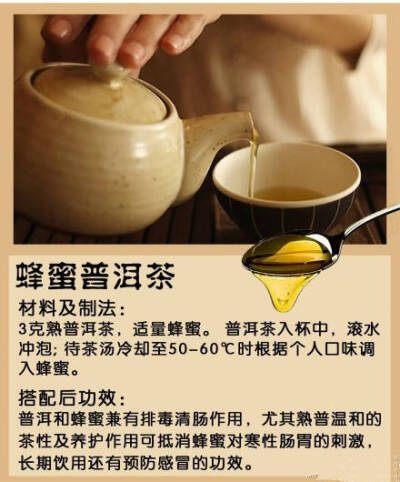 把蜂蜜加入普洱