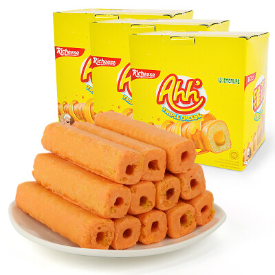 印尼进口丽芝士纳宝帝玉米棒奶酪味芝士哈哈卷160g*3盒零食品