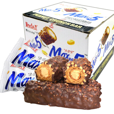 锦大Maxbar5 韩式花生夹心巧克力棒420g盒装 12支入代可可脂