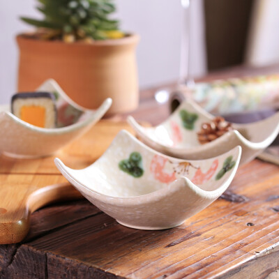 NDP 沙拉碗陶瓷创意大小号水果酒店家用 四方翘角碗五彩西式餐具