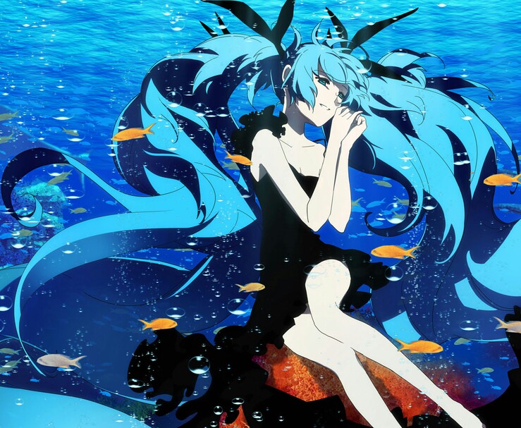 深海少女miku初音歌姬自截二次元高清圖頭像背景