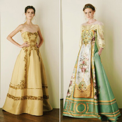 Alberta Ferretti 2016 金丝绣花先裙