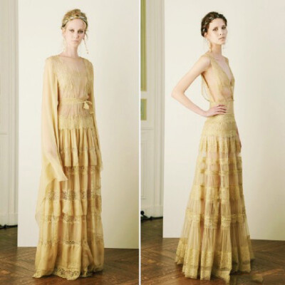 Alberta Ferretti 2016 金丝绣花先裙