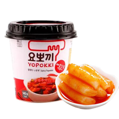 韩国原装进口零食品YOPOKKI香辣炒年糕条方便速食年糕杯装 140g