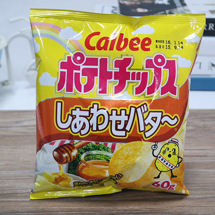 日本进口休闲零食品 calbee卡乐比卡乐B 蜂蜜芝士黄油味薯片60g