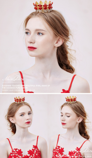 Miss Diva仙雅。欧美风复古宫廷甜美金属花小皇冠发饰配饰品