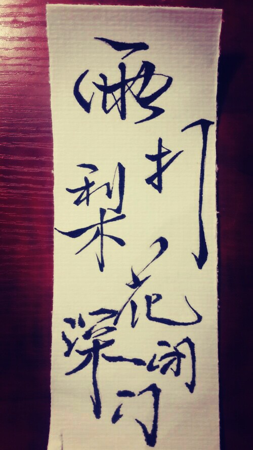 临摹:雨打梨花深闭门