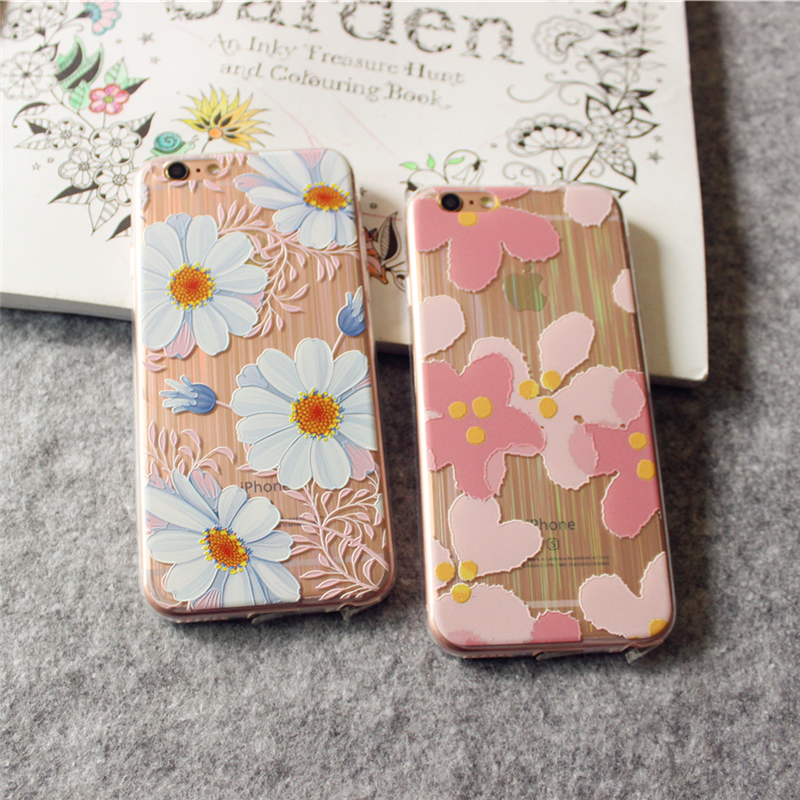 日系小雏菊和风樱花iPhone6s手机壳苹果6splus透明硅胶软壳印花5s
