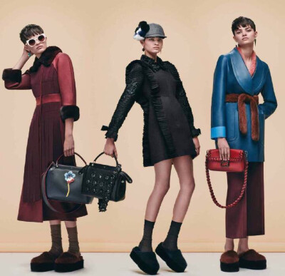 FENDI Pre-Fall 2016. FENDI 2016早秋系列丨毛茸茸的厚底鞋、Dotcom手袋、Starp You包带、迷你Peekaboo手袋