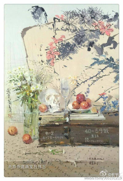  清华大学美术学院设计色彩考试高分卷以及教师范画，清华喜欢小清新的生活细节以及光影处理。颜色作用上高级灰的使用，以及和谐的色调，形成了独特的风格。充满生活气息～大家可以学习一下（from weibo.com）