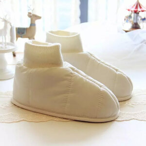  西班牙轻奢系列超保暖轻柔羽绒保暖包跟家居拖鞋 棉鞋