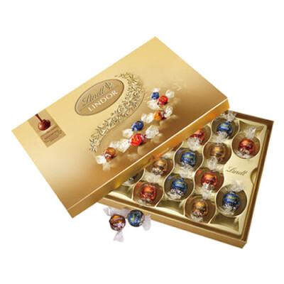 瑞士lindt瑞士莲 软心精选16粒巧克力球铁盒礼盒192g 原装进口