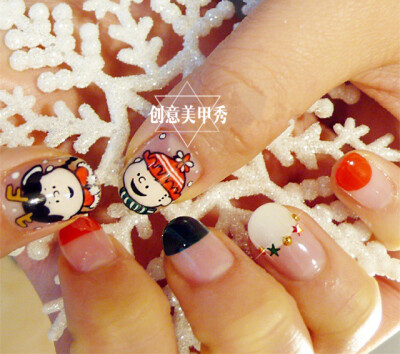 圣诞 圣诞节 美甲 史努比