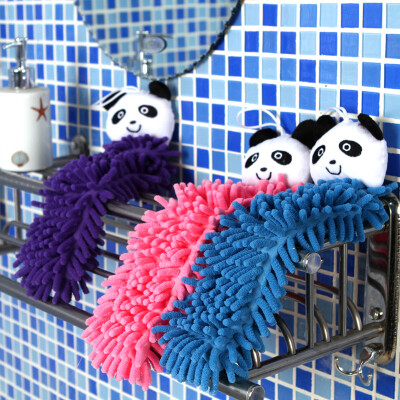 HOMEE雪尼尔熊猫擦手巾 个人清洁用品浴室抹布擦手巾多色可选可爱