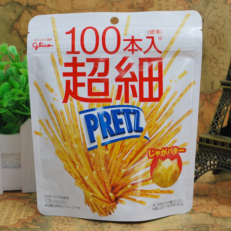 日本格力高 固力果PRETZ 百力滋超细100本入黄油烤薯条饼干棒46g