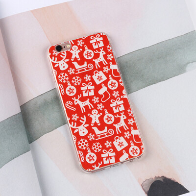 韩国圣诞节日红色礼物苹果6splus手机壳iphone 6s保护套硅胶软壳