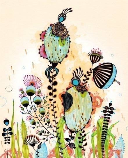 梦幻的海底世界&amp;gt;&amp;gt;&amp;gt;来自画家Yellena James 手绘 彩绘 美图 海洋