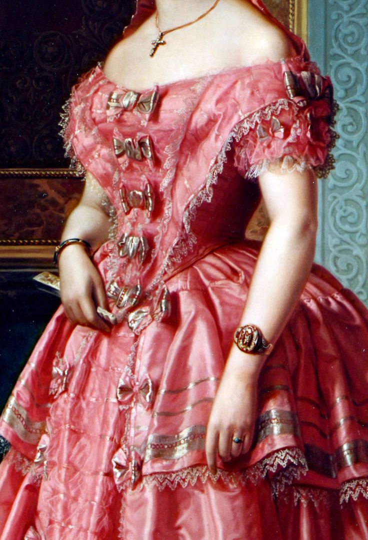 Ángel María Cortellini Hernández,Portrait of a Lady (detail) 1855 detail