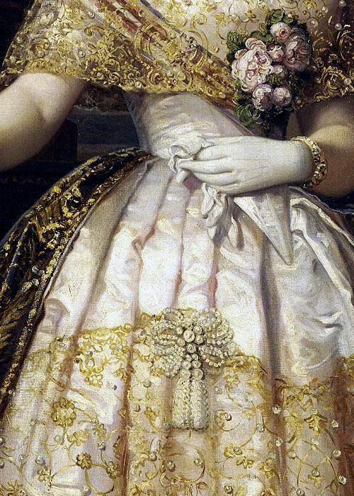 Isabel II, reina de España (detail), Federico de Madrazo y Kuntz, 1848