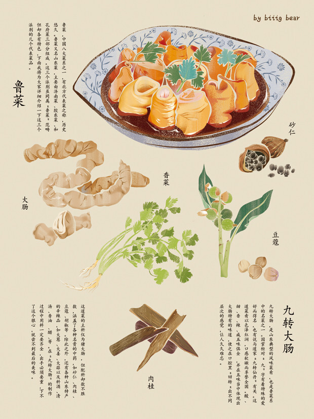 鲁菜-biiig bear_美食_涂鸦王国插画