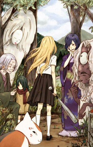 夏目友人帐 夏目贵志 猫咪老师 斑 娘口三三 夏目玲子 名取周一 田沼要 多轨透 笹田纯 的场静司 西村悟 北本笃史 藤原夫妇 子狐 燕 丙 柊 萤 狸追 小玉 丰月神 不月神 名夏 的夏  我想成为一个温柔的人，因为曾被温柔的人那样对待，深深了解那种被温柔相待的感觉——夏目友人帐