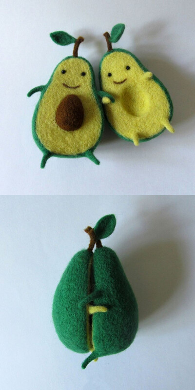 「Avocado Love｜Wool Sculpture」一定是世界上最友爱的牛油果~♥