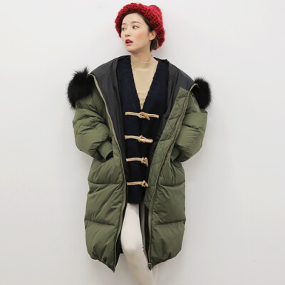 韩国冬装棉衣两面穿加厚中长款羽绒服潮女