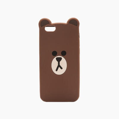 国内现货LINE FRIENDS iPhone66s 硅胶保护壳 布朗熊脸