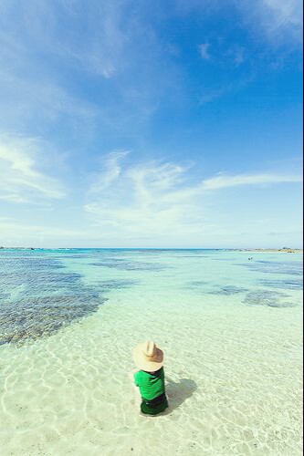 Tomori Beach, Amami Oshima Island, Japan。日本奄美大岛位于鹿儿岛县南部海面上，是以 8 个岛组成的奄美诸岛的中心，该岛在日本是继冲绳本岛、新泻县的佐渡岛之后的第三大岛。被指定为奄美群岛国定公园的周边的海域，海水清澈透明，能看到色彩亮丽的珊瑚礁及热带鱼，是绝好的潜水场所，颇有名气。