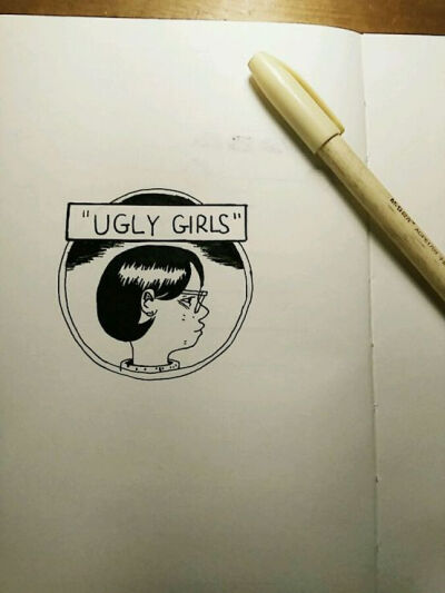 手帐 随手画 ugly girl