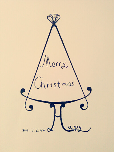 手绘圣诞特技 线稿简单手绘