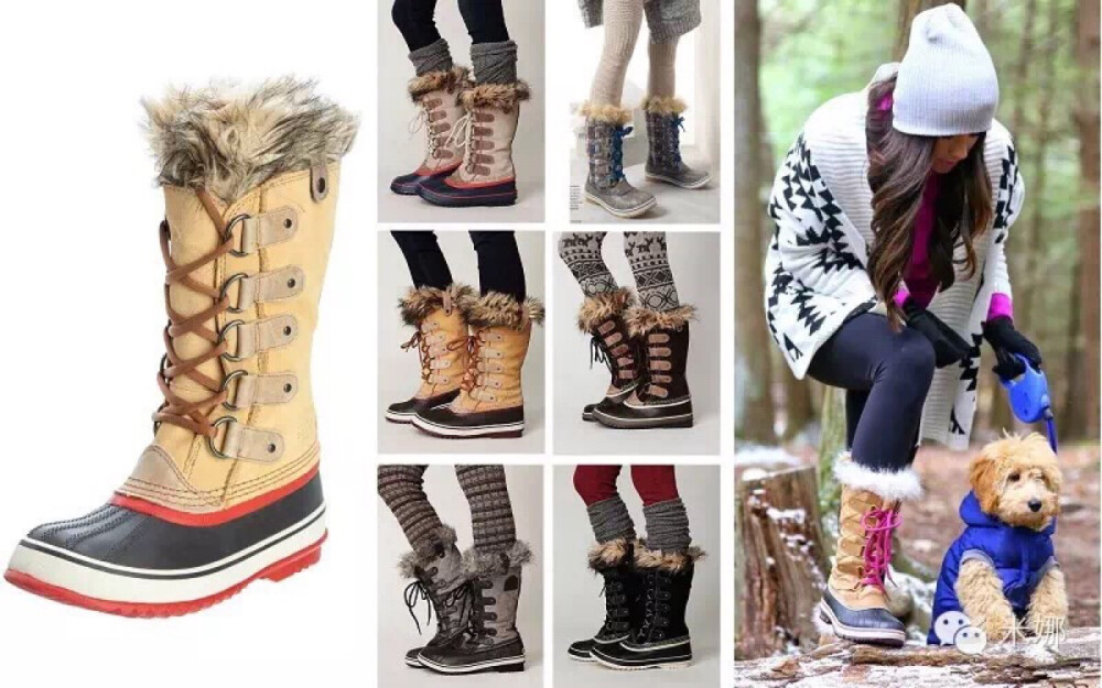 SOREL Joan of Arctic Boots 170美元（约1100元） Francis：除了UGG的雪地靴，这款来自SOREL的雪地靴也是非常当红，经常可以在街拍中看到明星或达人穿着。如果觉得UGG款式笨重，可以选这款。非常推荐与各种长筒袜或花纹的打底裤叠搭，看起来时髦又可爱。